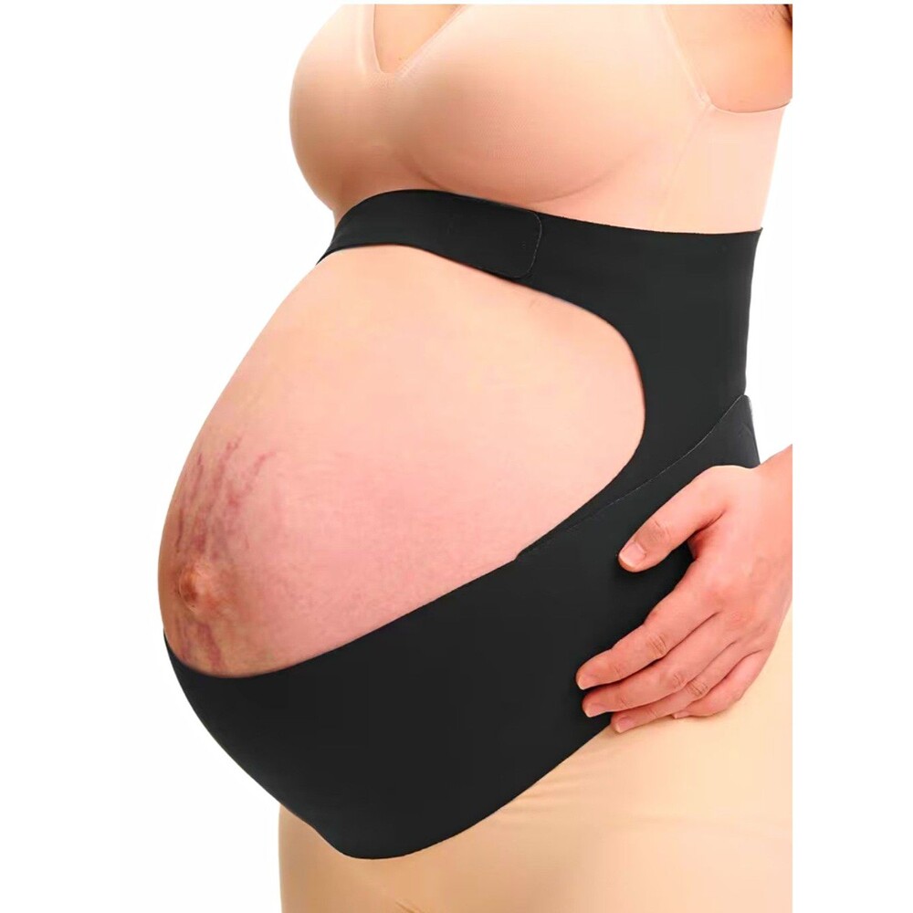 Momcozy Maternity Abdominal & Rib Support Belly Band Size L Black/Gray